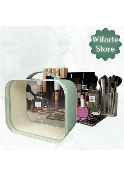 Şeffaf Makyaj Çantası - Makyaj Malzemesi Düzenleyici, Sütyen ve Iç Çamaşır Organizeri, Kozmetik Malzemesi Saklama Çantası (Yeşil) fiyatları