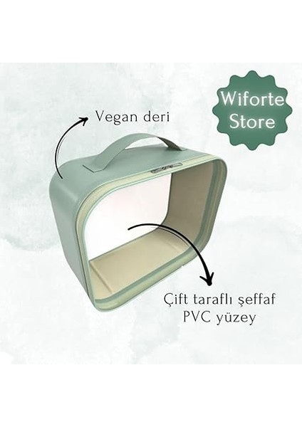 Şeffaf Makyaj Çantası - Makyaj Malzemesi Düzenleyici, Sütyen ve Iç Çamaşır Organizeri, Kozmetik Malzemesi Saklama Çantası (Yeşil) modelleri