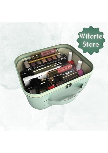 Şeffaf Makyaj Çantası - Makyaj Malzemesi Düzenleyici, Sütyen ve Iç Çamaşır Organizeri, Kozmetik Malzemesi Saklama Çantası (Yeşil) indirimleri