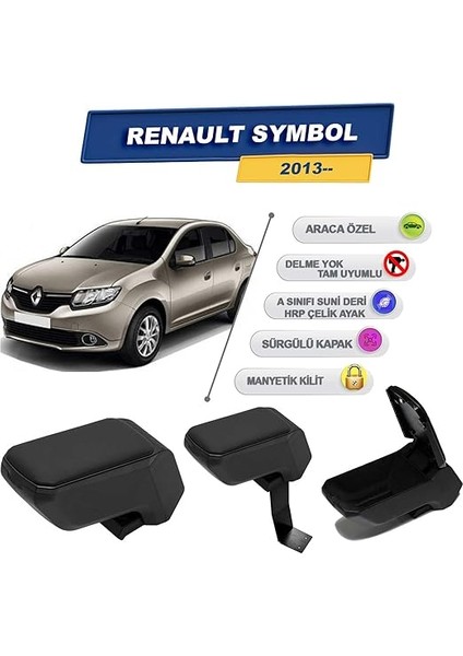 Auto Accessorıes Renault Symbol 2013 Sonrası Ile Uyumlu Çelik Ayaklı Kolçak, Kol Dayama - A+ Kalite Abs Malzeme (Siyah) fiyatları