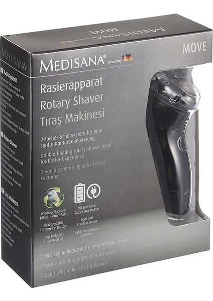 MD-7803 Move Çift Yönlü Kablolu Kablosuz Tıraş Makinası Siyah modelleri