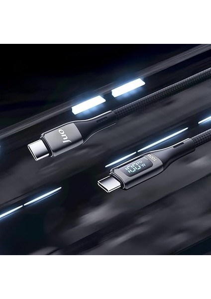 100W 5A Qc4.0 Dijital LED Ekranlı E-Mark Çipli USB Pd Type-C Hızlı Şarj ve Data Kablosu 2 Metre fırsatları