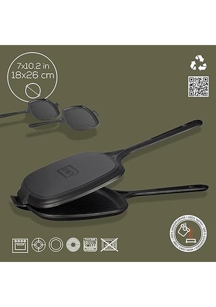 Döküm Tost Makinası, 18X26 Cm, Siyah indirimleri