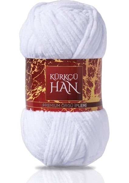 Han Kadife 100GR 95MT El Örgü Ipi (Beyaz)