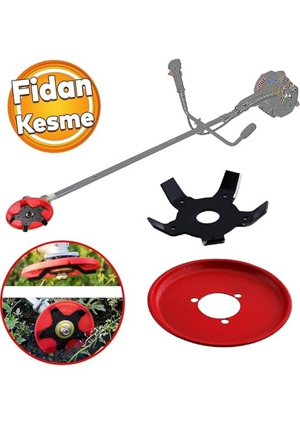 Benzinli Tırpan Uyumlu Metal Filiz Fidan Dal Biçme Kesme Aparatı 5 Kollu Bıçkı Yedek Bıçak indirimleri