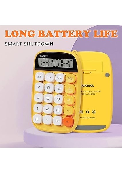 Hesap Makinesi, Sarı Hesap Makinesi Sevimli 10 Haneli Büyük LCD Ekran ve Düğmeler, Günlük Yaşam ve Temel Ofis Çalışmaları Için Harika Büyük LCD Ekranlı Hesap Makinesi fırsatları