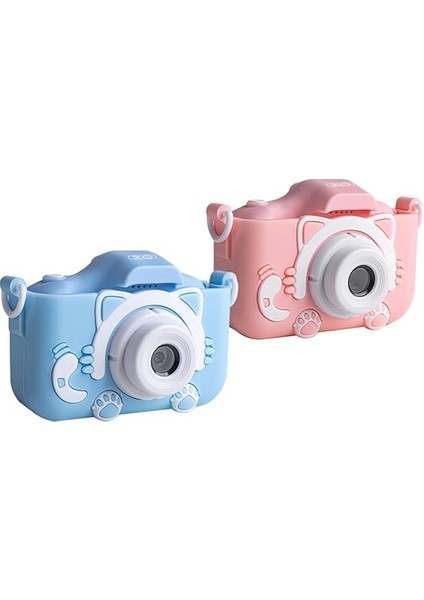 XJ01 Mini Dijital Oyunlu Çocuk Kamerası – Ön/arka Kamera, 8x Zoom, 1080P Video, Oyunlu, Renkli Çerçeveli, Silikon Koruma (Mavi) fırsatları