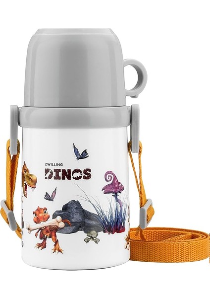 Thermo Isoleerfles Met Beker In Draagriem - 380 ml - Dino Marka Zwıllıng