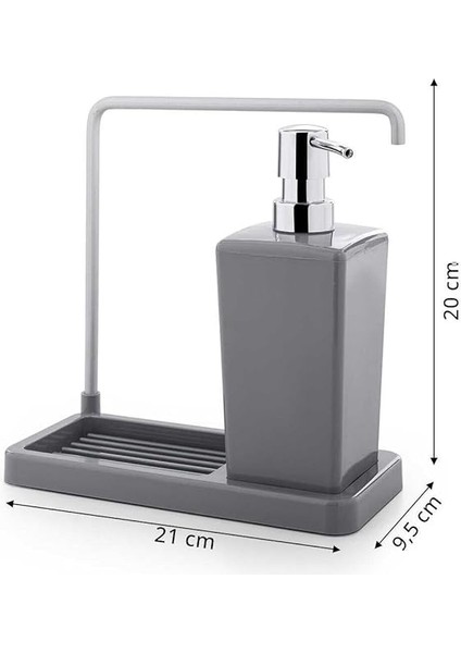 Luna Mutfak Sıvı Sabunluk, 420 Ml, 21 x 10 x 20 Cm, Gri modelleri
