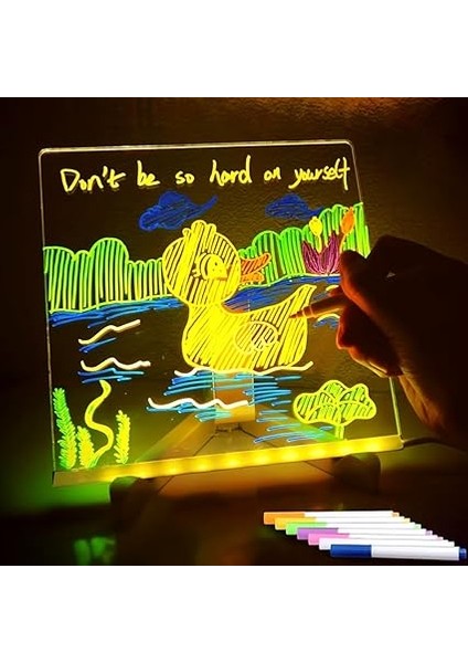 20X20 LED Işıklı Yazı Çizim Tahtası Ayarlanabilir Stant ve Hediye 7 Keçeli Kalem modelleri