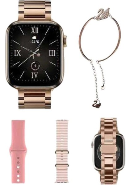 Yeni Nesil Kadın Akıllı Saat Rose Gold Android ve Ios Uyumlu modelleri