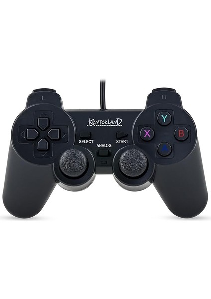 Kablolu Pc Gamepad – D-Input & X-Input Destekli Çift Titreşimli USB Oyun Kolu (Siyah)