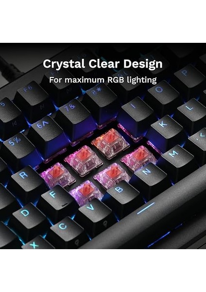 Gaming Fox Ultralight Lineer Anahtarlar (110 Adet), Mekanik Oyun Klavyeleri Için, Prelubed, Hotswap Klavyeler ve Oyunlar Için Sessiz Kırmızı Anahtarlar, Arkadan Aydınlatmalı Klavyeler Için fırsatları