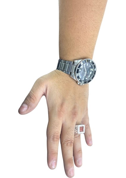 Kare Akik Taşlı Retro Gümüş Erkek Yüzük fırsatları