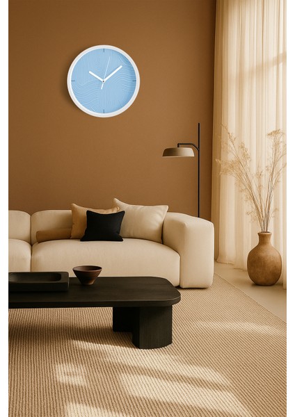 Soyut Alçı Görünümlü Modern Duvar Saati - 25CM - Önü Camlı Beyaz Kasa - Sessiz Mekanizma fiyatları