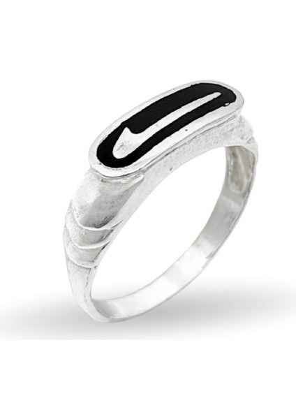 Ince Mineli Nike Amblemi Retro Gümüş Yüzük