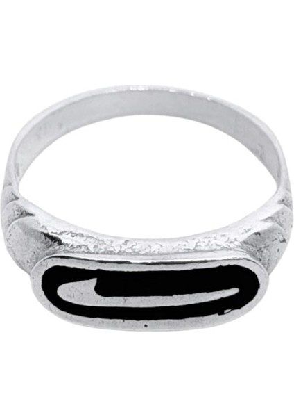 Ince Mineli Nike Amblemi Retro Gümüş Yüzük modelleri