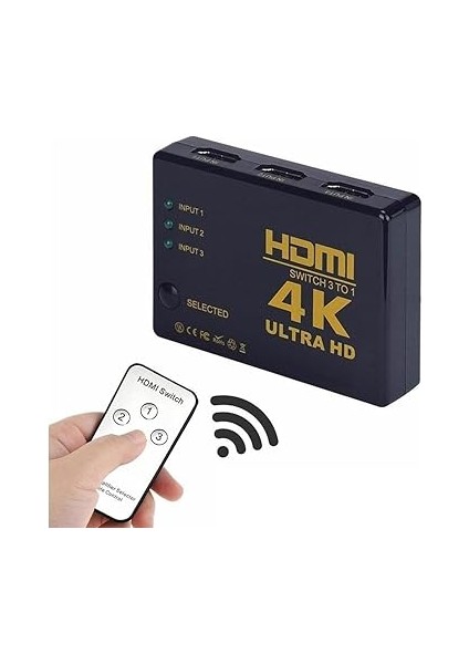 Yeni Nesil Tv Için HDMI Çoklayıcı 3 Port 4K Kumandalı Kullanımı ve Kurulumu Kolayultra Hd HDMI Switch Splitter Kablo Dahil Değildir 3 PORT4KHDMI indirimleri