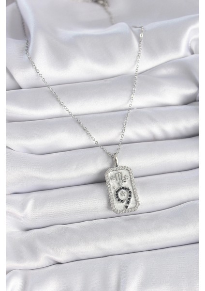 316L Çelik Gümüş Renk Zincir Akrep Burcu Zirkon Taşlı Kadın Kolye fiyatları