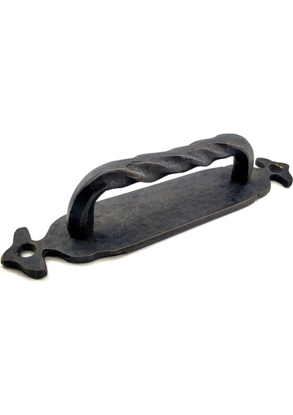 Buğz Antika Tarz Dekoratif Pirinç Burgulu Çekme Kol - 148X33 Mm, Oksit