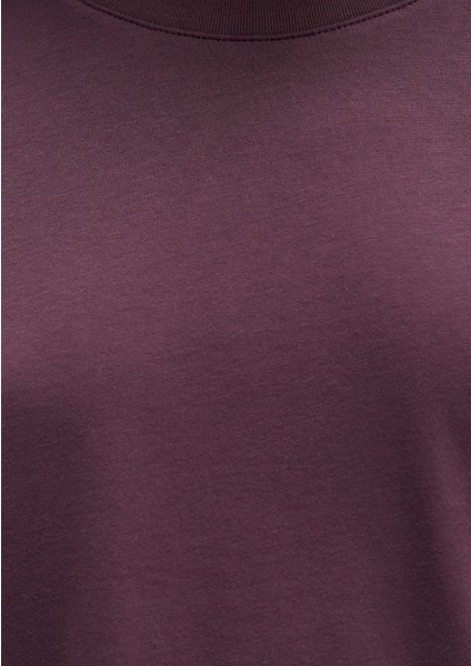 Biskilet Yaka Mor Basic Tişört 1600955-70434