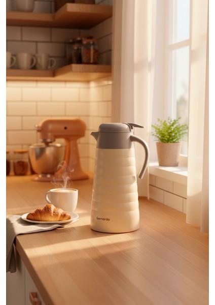 Nora 2 Litre Çelik Termos Krem
