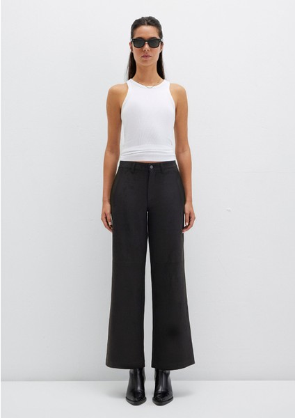 Suni Süet Siyah Pantolon 1011087-900 fırsatları