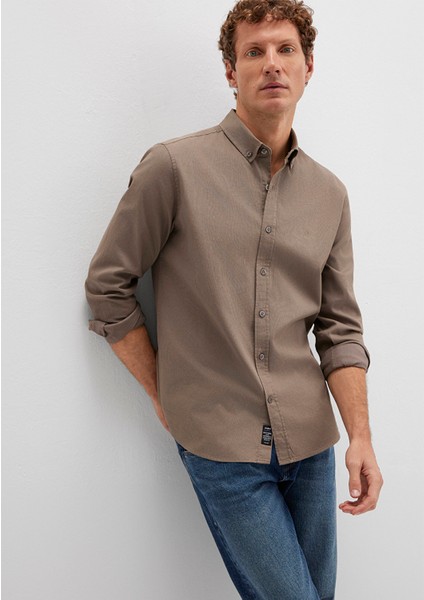 M Logo Nakışlı Kahverengi Gömlek 0211192-83866 modelleri