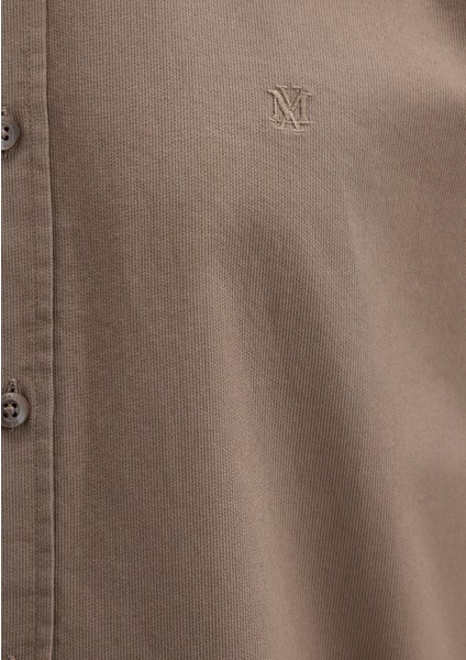 M Logo Nakışlı Kahverengi Gömlek 0211192-83866