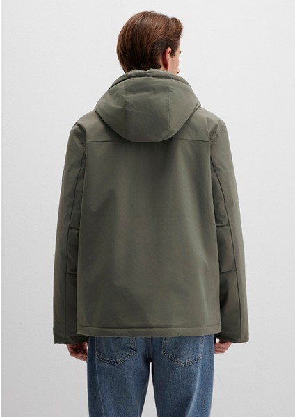 Kapüşonlu Yeşil Ceket 0110468-85485 indirimleri