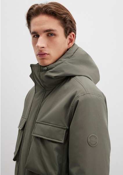 Kapüşonlu Yeşil Ceket 0110468-85485
