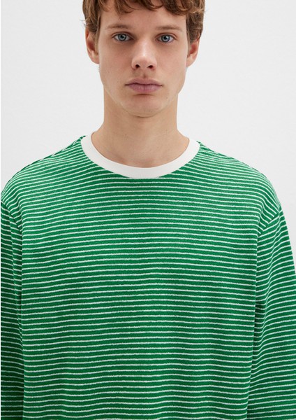 Çizgili Yeşil Tişört 0613038-85916 indirimleri