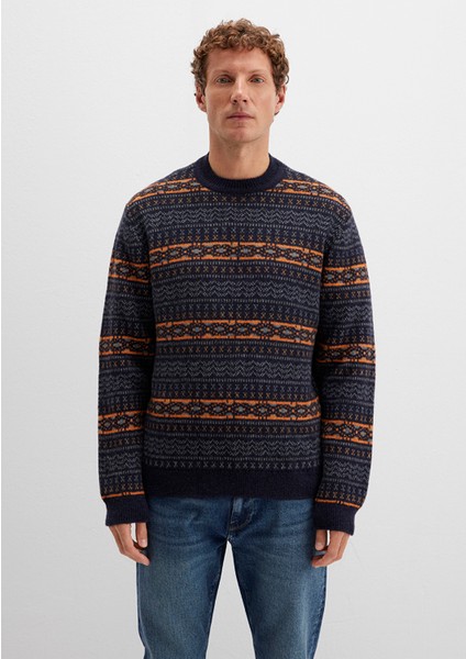 Yün Karışımlı Lacivert Kazak 0710331-70497 modelleri