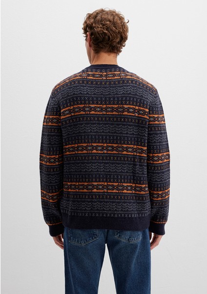 Yün Karışımlı Lacivert Kazak 0710331-70497 fırsatları