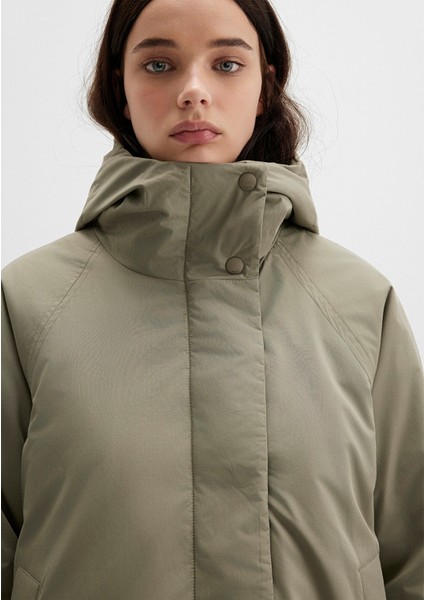 Kapüşonlu Haki Ceket 1110762-71818 indirimleri