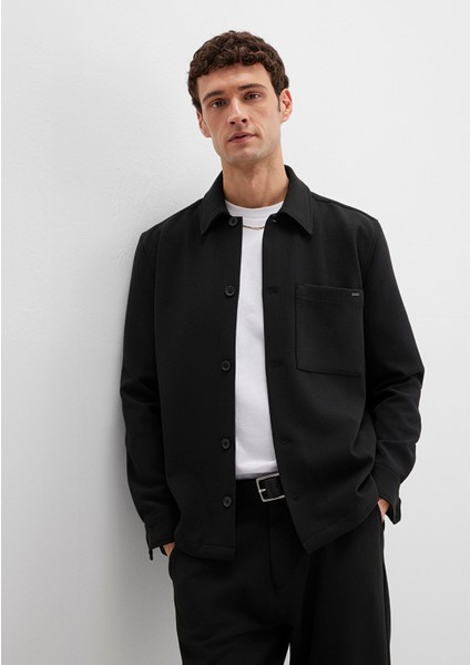 Cep Detaylı Siyah Gömlek 0211677-900 modelleri