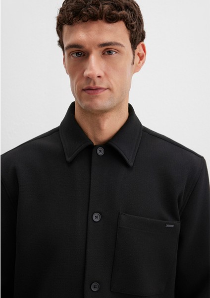 Cep Detaylı Siyah Gömlek 0211677-900