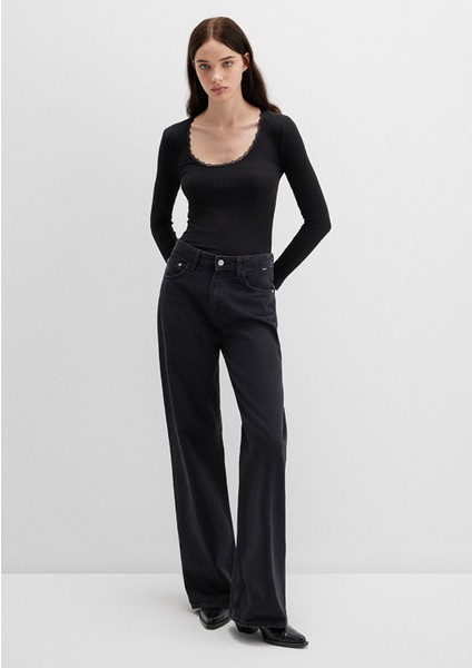 Siyah Uzun Kollu Tişört 1613616-900 fiyatları