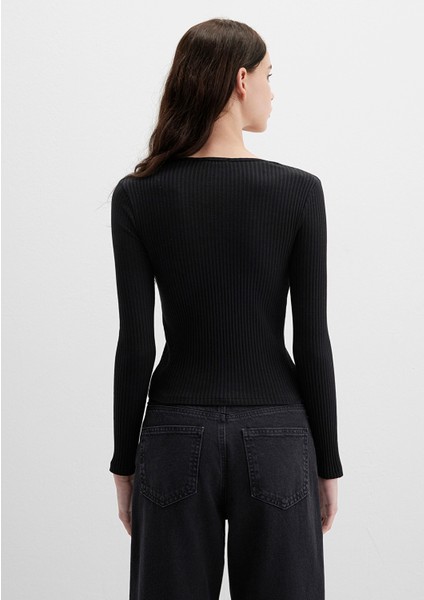 Siyah Uzun Kollu Tişört 1613616-900 fırsatları