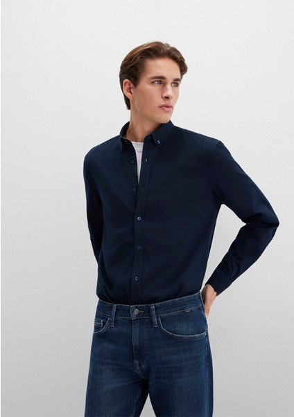 M Logo Nakışlı Lacivert Gömlek 0211192-70492