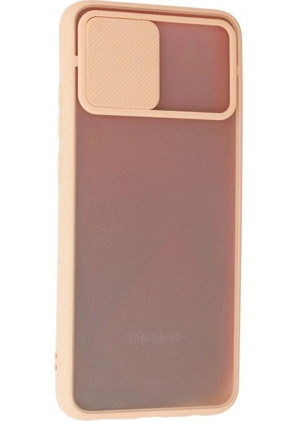 Samsung Galaxy A02S Kılıf Palm Buzlu Kamera Sürgülü Silikon - Pembe modelleri