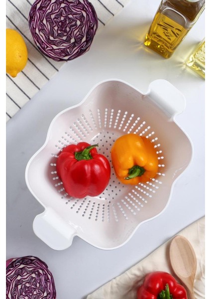 Akrilik Beyaz Makarna Süzgeçi & Sebze Meyve Süzgeçi modelleri