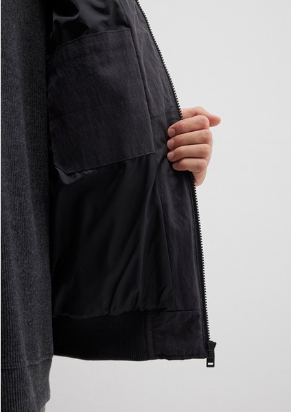 Kapüşonlu Antrasit Şişme Mont 0110553-88170