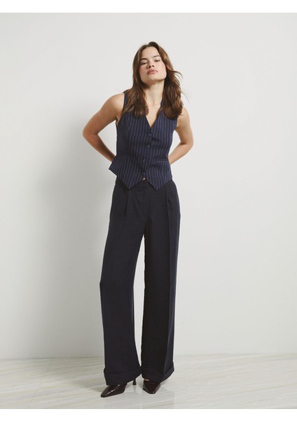 Yeni Sezon Standart Fit Düz Geniş Paça Kadın Pantolon modelleri