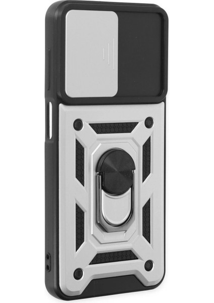 Samsung Galaxy A04S Kılıf Pars Lens Yüzüklü Silikon - Gümüş fiyatları