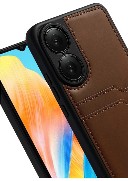 Oppo A38 Sara Kartvizitli Deri Kılıf - Taba fiyatları