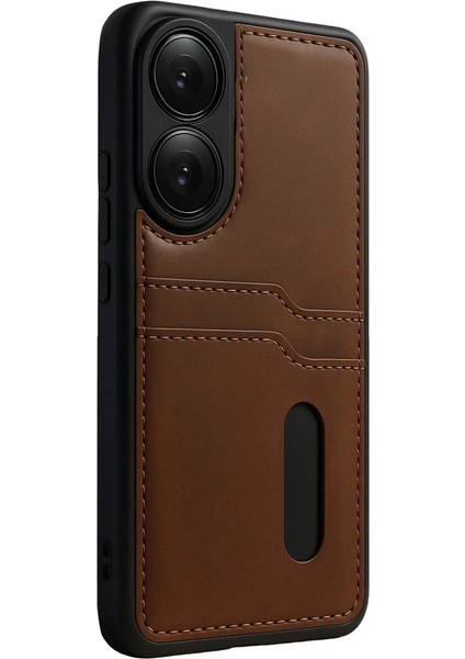 Oppo A38 Sara Kartvizitli Deri Kılıf - Taba modelleri