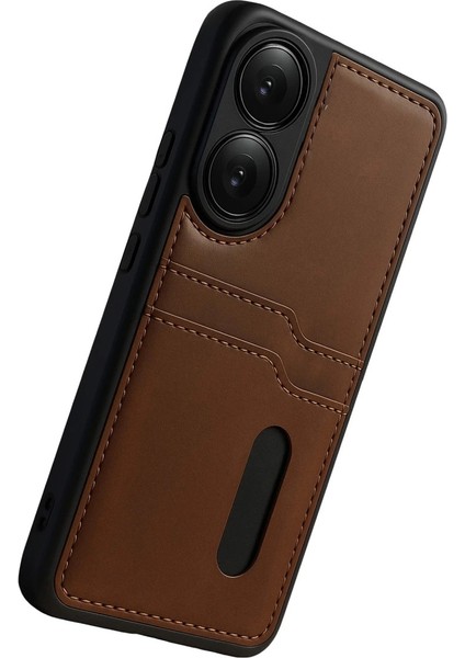 Oppo A38 Sara Kartvizitli Deri Kılıf - Taba fırsatları