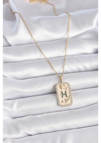 316L Çelik Gold Renk Zincir Balık Burcu Zirkon Taşlı Kadın Kolye fiyatları