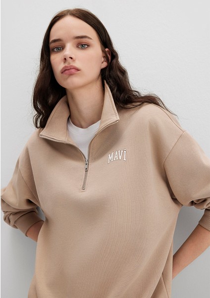 Mavi Logo Baskılı Bej Sweatshirt 1S10179-70344 fiyatları